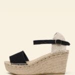 Alpargata plataforma Putxet, Color Negro. Una altura elegante y sobretodo muy cómoda, fabricada artesanalmente en Barcelona por La Manual Alpargatera