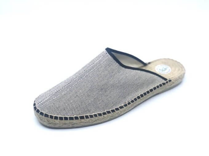 Alpargata para hombre Pallars negro picado, vista lateral, La Manual Alpargatera