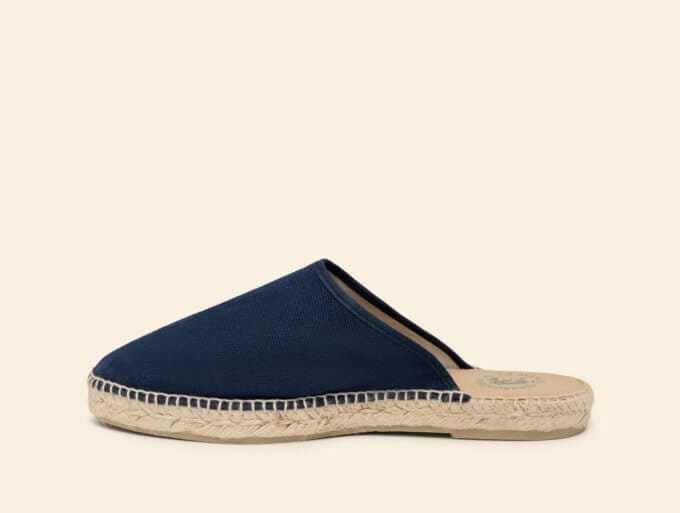 Alpargata para hombre Pallars Azul, vista lateral, La Manual Alpargatera