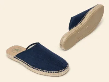 Alpargata para hombre Pallars Azul, vista lateral, La Manual Alpargatera