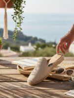 Alpargata para mujer Babucha piel Color cuero